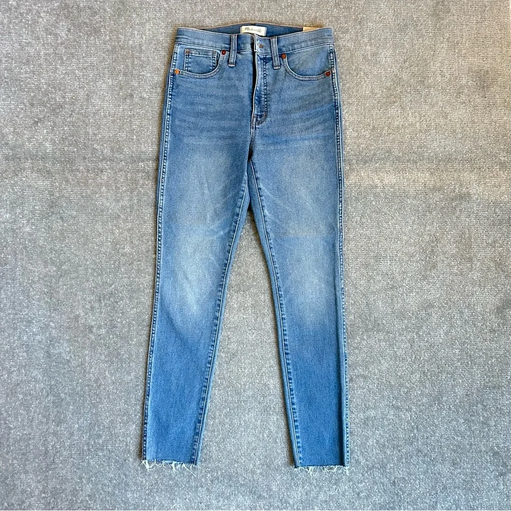 NWT Madewell 10" High-Rise Skinny Jeans Ainsworth Wash Raw Hem Size 27, NC315 - Picture 3 of 11